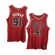 Maillot Chicago Bulls Dennis Rodman NO 91 Icon Authentique Rouge