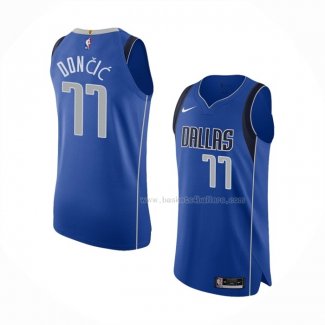 Maillot Dallas Mavericks Luka Doncic NO 77 Icon Authentique Bleu