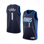 Maillot Dallas Mavericks Tyrell Terry NO 1 Earned 2020-21 Bleu