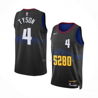 Maillot Denver Nuggets Hunter Tyson NO 4 Ville 2023-24 Noir