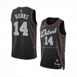 Maillot Detroit Pistons Alec Burks NO 14 Ville 2023-24 Noir