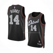 Maillot Detroit Pistons Alec Burks NO 14 Ville 2023-24 Noir