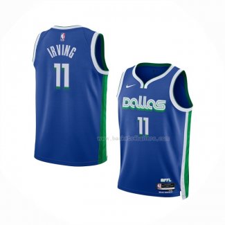 Maillot Enfant Dallas Mavericks Kyrie Irving NO 11 Ville 2022-23 Bleu