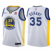 Maillot Enfant Golden State Warriors Kevin Durant NO 35 2017-18 Blanc