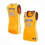 Maillot Femme Los Angeles Lakers Kobe Bryant NO 24 Jaune