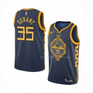 Maillot Golden State Warriors Kevin Durant NO 35 Ville 2018-19 Bleu