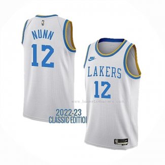 Maillot Los Angeles Lakers Kendrick Nunn NO 12 Classic 2022-23 Blanc