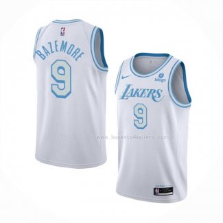 Maillot Los Angeles Lakers Kent Bazemore NO 9 Ville 2021-22 Blanc