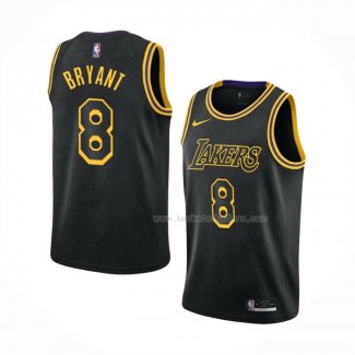 Maillot Los Angeles Lakers Kobe Bryant NO 8 Ville 2017-18 Noir