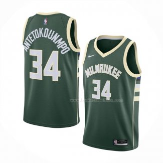 Maillot Milwaukee Bucks Giannis Antetokounmpo NO 34 Icon 2020-21 Vert