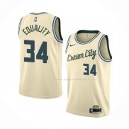 Maillot Milwaukee Bucks Giannis Antetokounmpo NO 34 Ville Creme