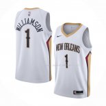 Maillot New Orleans Pelicans Zion Williamson NO 1 Association 2020-21 Blanc