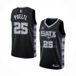 Maillot San Antonio Spurs Jakob Poeltl NO 25 Statement 2022-23 Noir