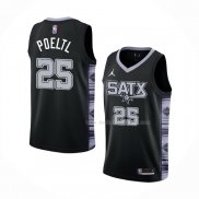 Maillot San Antonio Spurs Jakob Poeltl NO 25 Statement 2022-23 Noir