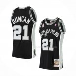 Maillot San Antonio Spurs Tim Duncan NO 21 Mitchell & Ness 2001-02 Noir