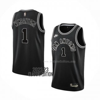 Maillot San Antonio Spurs Victor Wembanyama NO 1 Classic 2022-23 Noir