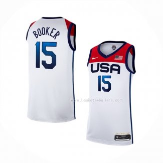 Maillot USA 2021 Devin Booker NO 15 Blanc