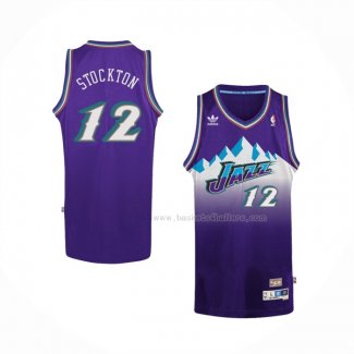 Maillot Utah Jazz John Stockton NO 12 Retro Volet