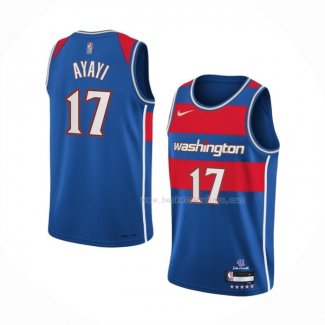 Maillot Washington Wizards Joel Ayayi NO 17 Ville 2021-22 Bleu