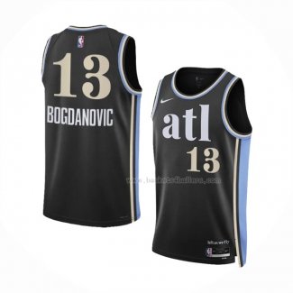 Maillot Atlanta Hawks Bogdan Bogdanovic NO 13 Ville 2023-24 Noir