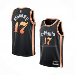 Maillot Atlanta Hawks Onyeka Okongwu NO 17 Ville 2022-23 Noir