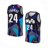 Maillot Brooklyn Nets Cam Thomas NO 24 Ville 2023-24 Noir