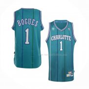 Maillot Charlotte Hornets Muggsy Bogues NO 1 Retro Bleu