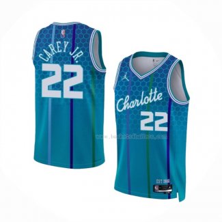 Maillot Charlotte Hornets Vernon Carey JR. NO 22 Ville 2021-22 Bleu