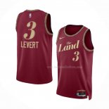 Maillot Cleveland Cavaliers Caris Levert NO 3 Ville 2023-24 Rouge