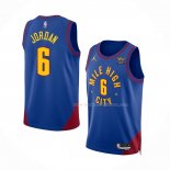 Maillot Denver Nuggets Deandre Jordan NO 6 Statement 2022-23 Bleu