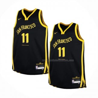 Maillot Enfant Golden State Warriors Klay Thompson NO 11 Ville 2023-24 Noir