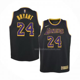 Maillot Enfant Los Angeles Lakers Kobe Bryant NO 24 Earned 2021-22 Noir