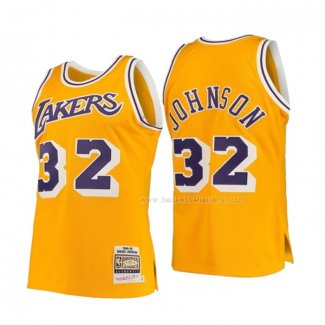 Maillot Enfant Los Angeles Lakers Magic Johnson NO 32 Mitchell & Ness 1984-85 Jaune