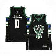 Maillot Enfant Milwaukee Bucks Damian Lillard NO 0 Statement 2018-19 Noir