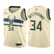 Maillot Enfant Milwaukee Bucks Giannis Antetokounmpo NO 34 Ville Creme