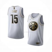 Maillot Golden Edition Denver Nuggets Nikola Jokic NO 15 Blanc