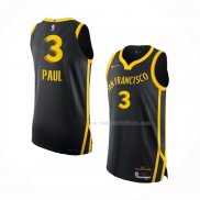 Maillot Golden State Warriors Chris Paul NO 3 Ville Authentique 2023-24 Noir