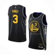 Maillot Golden State Warriors Jordan Poole NO 3 Ville 2021-22 Noir