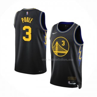 Maillot Golden State Warriors Jordan Poole NO 3 Ville 2021-22 Noir