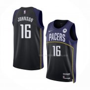 Maillot Indiana Pacers James Johnson NO 16 Ville 2022-23 Bleu