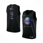 Maillot Los Angeles Lakers Anthony Davis NO 3 Iridescent Logo Noir