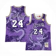 Maillot Los Angeles Lakers Kobe Bryant NO 24 Asian Heritage Throwback 1996-97 Volet