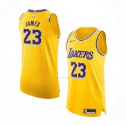 Maillot Los Angeles Lakers LeBron James NO 23 Icon Authentique Jaune