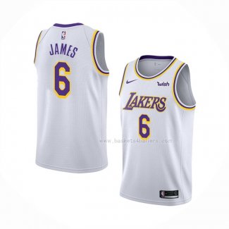 Maillot Los Angeles Lakers LeBron James NO 6 Association 2021-22 Blanc