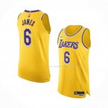 Maillot Los Angeles Lakers LeBron James NO 6 Icon Authentique Jaune