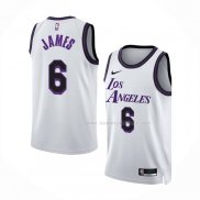 Maillot Los Angeles Lakers LeBron James NO 6 Ville 2022-23 Blanc