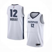 Maillot Memphis Grizzlies Ja Morant NO 12 Association 2019-20 Blanc