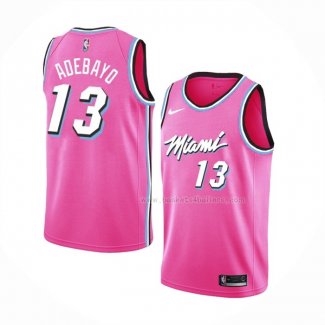 Maillot Miami Heat Bam Adebayo NO 13 Earned 2018-19 Rosa