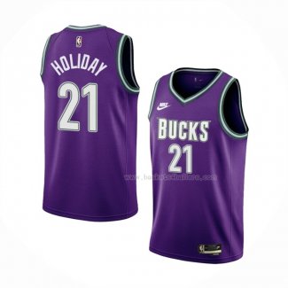 Maillot Milwaukee Bucks Jrue Holiday NO 21 Classic 2022-23 Volet