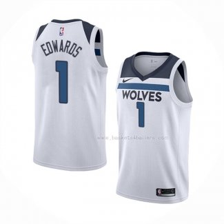 Maillot Minnesota Timberwolves Anthony Edwards NO 1 Association Blanc